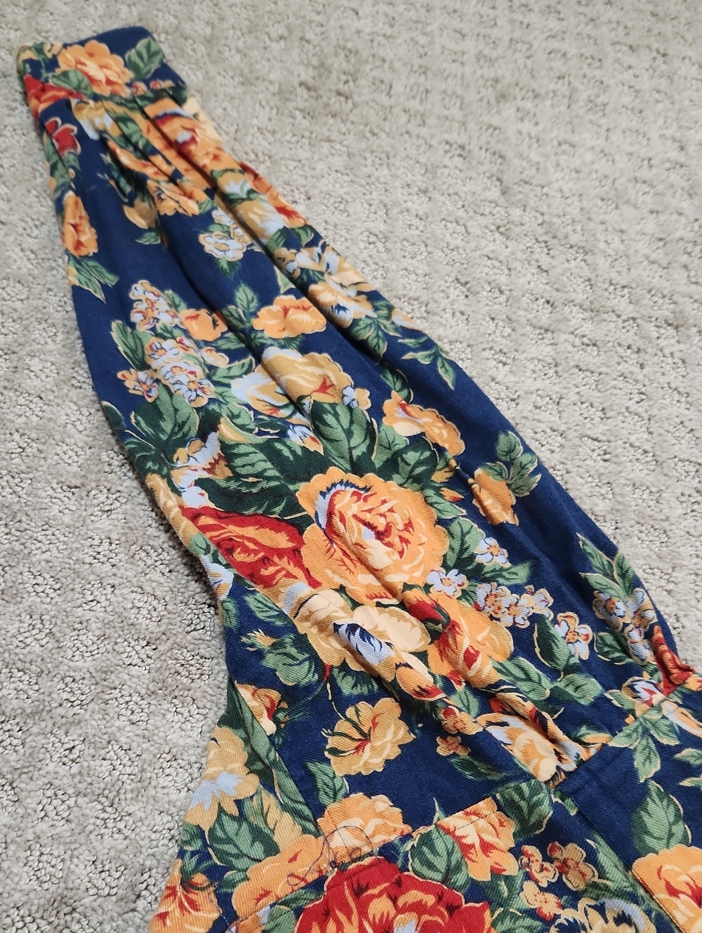 Ralph Lauren Floral Print Button-Up Shirt Navy with Yellow & Red Flowers Size 8 - Picture 13 of 16